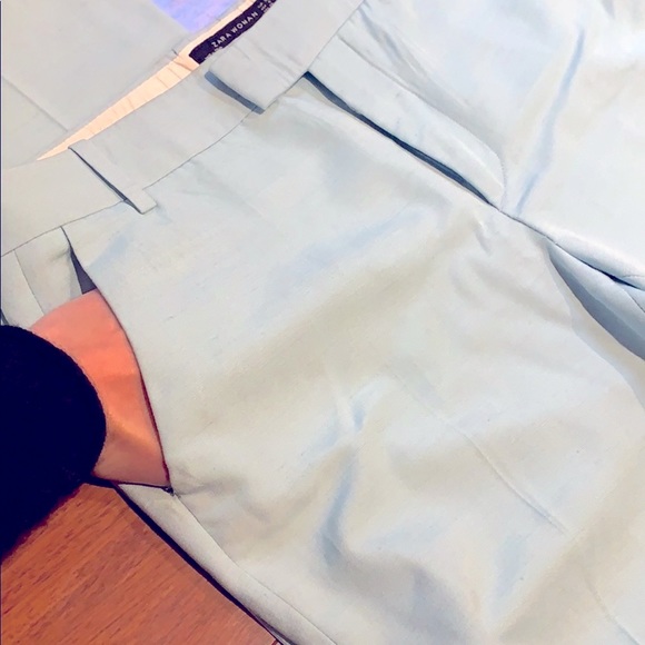 Zara Baby Blue Cropped Pant size 6 - Picture 3 of 5
